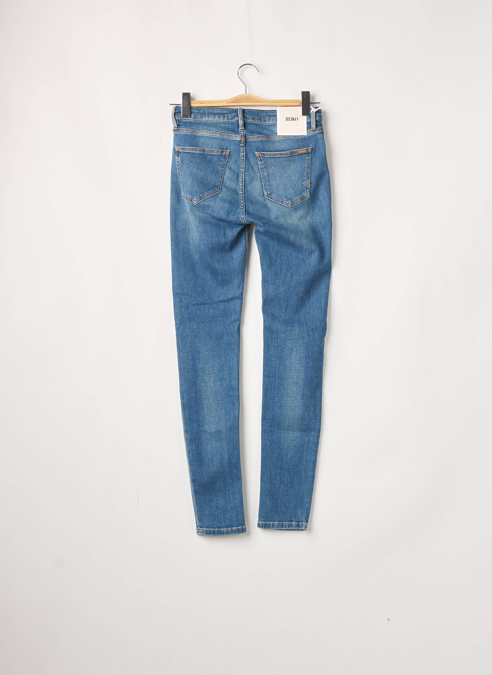 Reiko Jeans Coupe Slim Femme couleur bleu