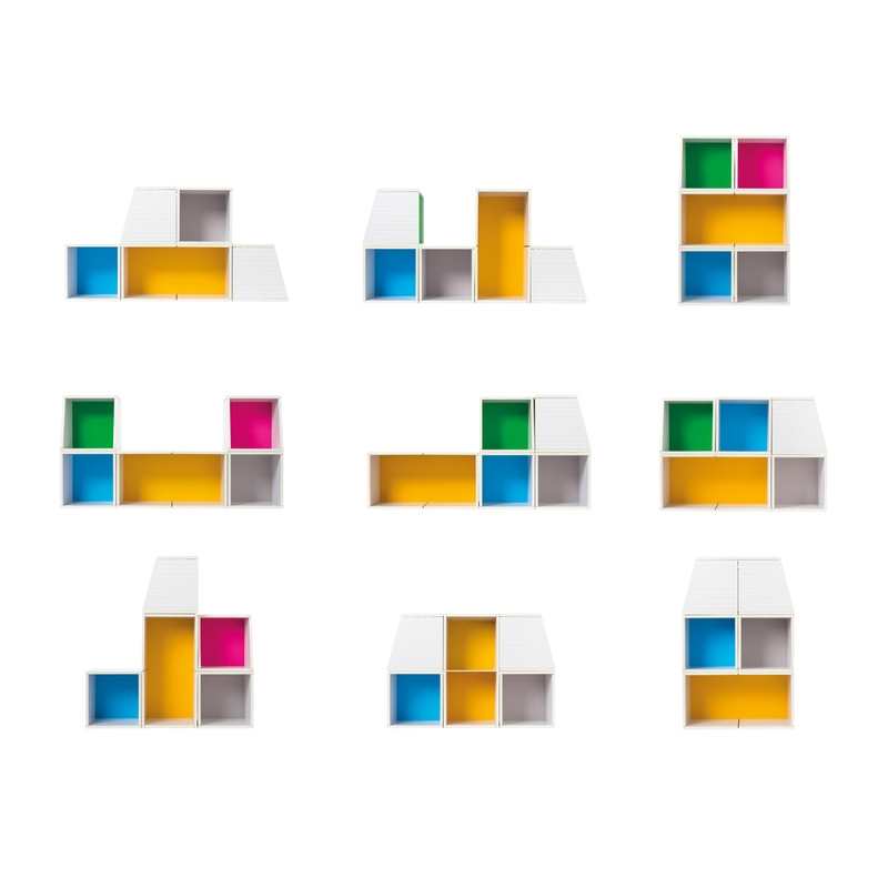 Maison de poupées modulable avec mobilier et stickers