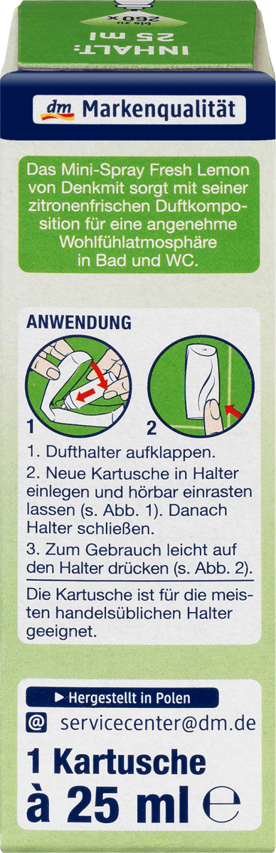 Lufterfrischer Mini-Spray Fresh Lemon Nachfüllpack, 25 ml