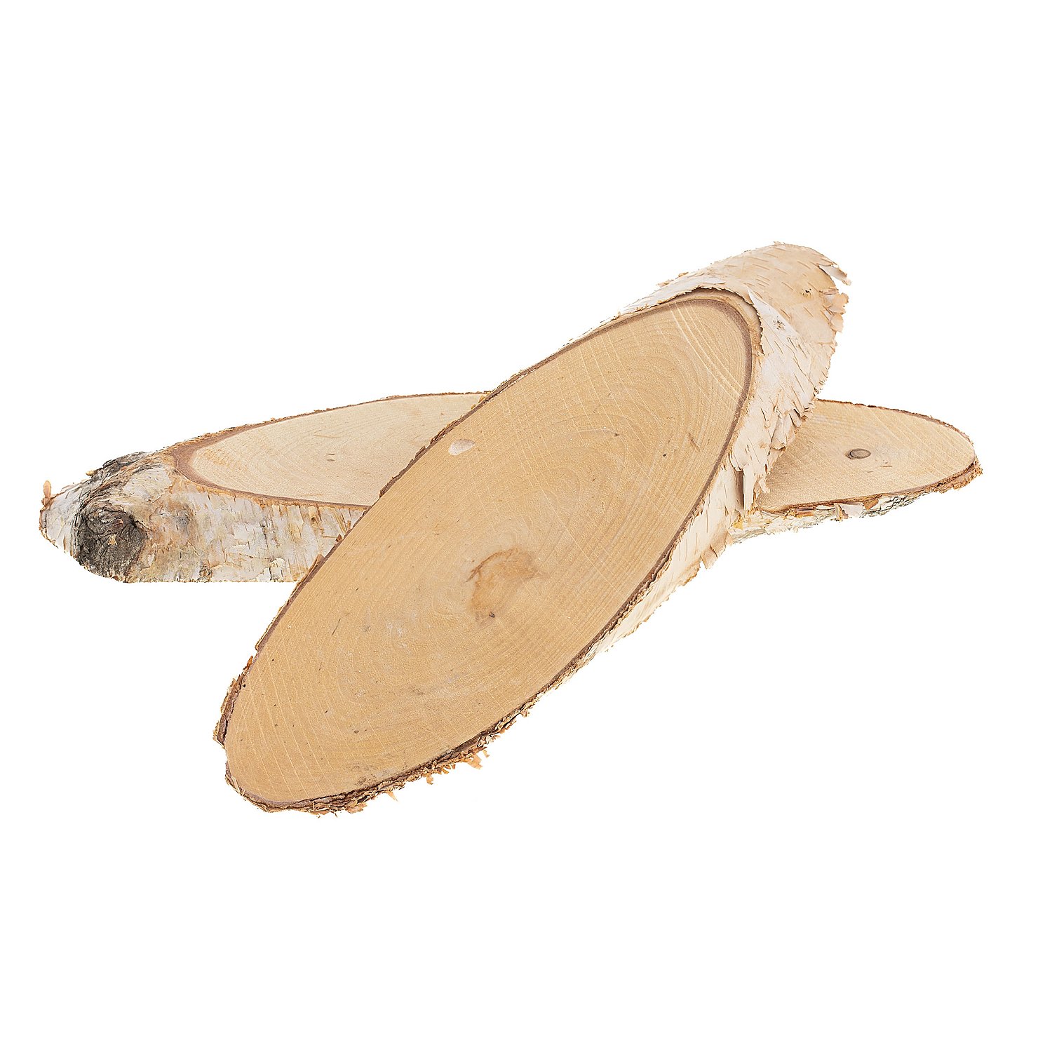 Birkenscheiben oval, 25–30 cm, 2 Stück