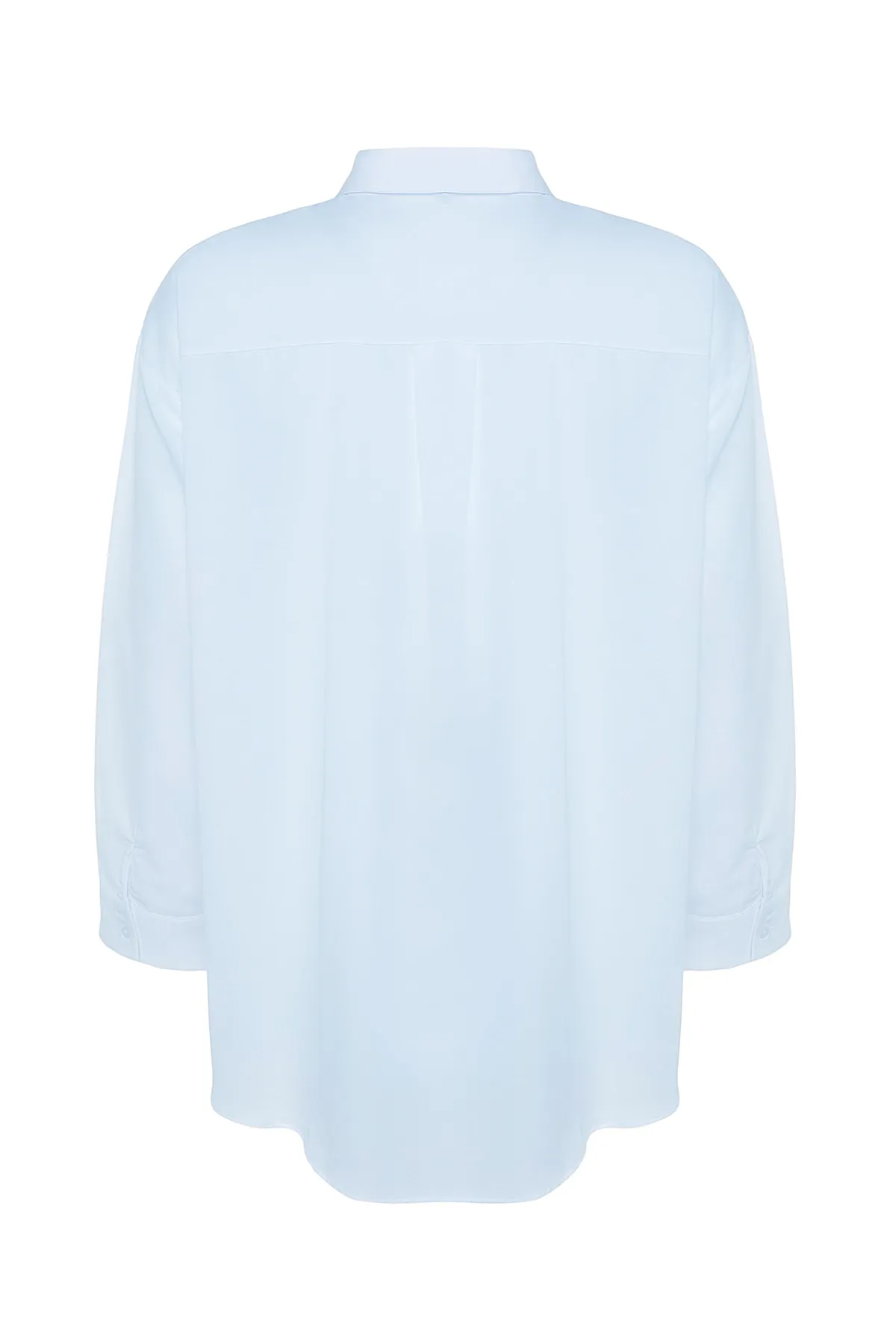 Trendyol Curve  Hellblaues gewebtes Hemd TBSSS22GO0319