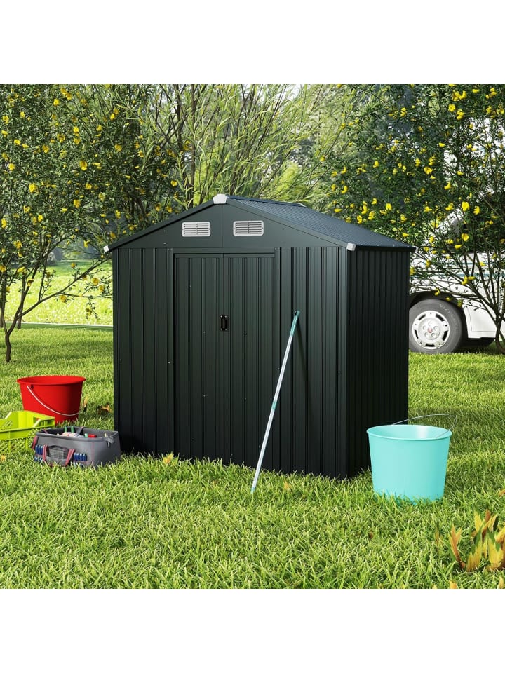 COSTWAY Gerätehaus Metall 182x129x197cm in Anthrazit günstig kaufen onesize