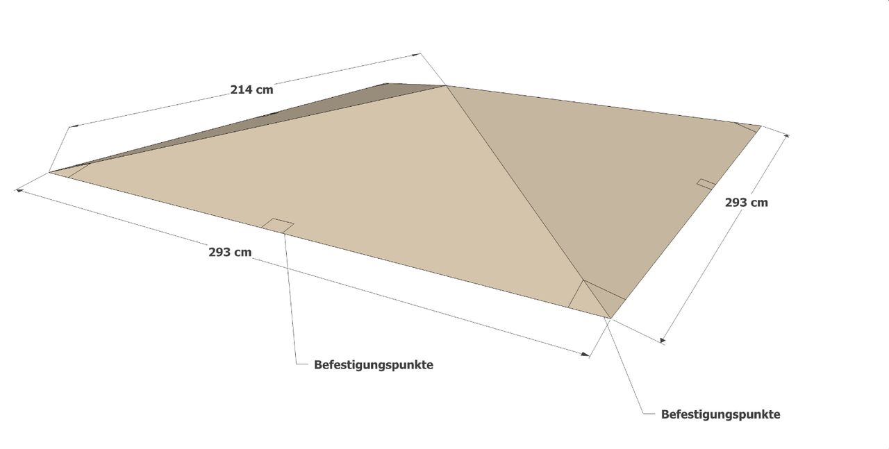Grasekamp Universal Ersatzdach 293 x 293 cm Polyester Beige mit UV Schutz, wasserabweisend