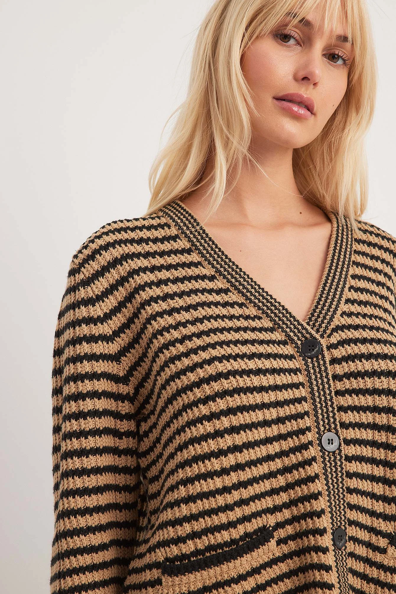 Gestreifter Oversize-Strickcardigan