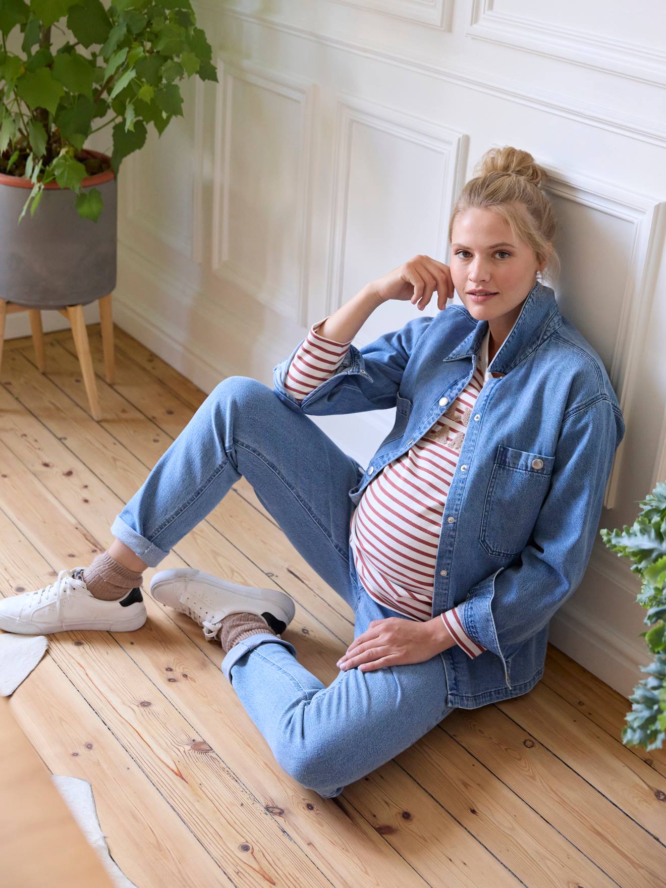 Chemise en jean grossesse et allaitement denim brut