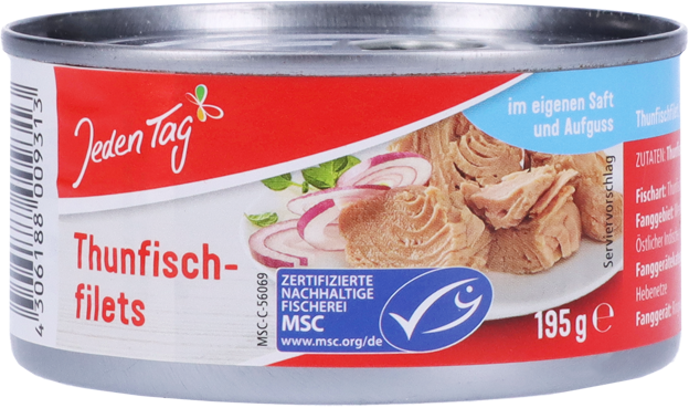 Jeden Tag Thunfischfilets natur