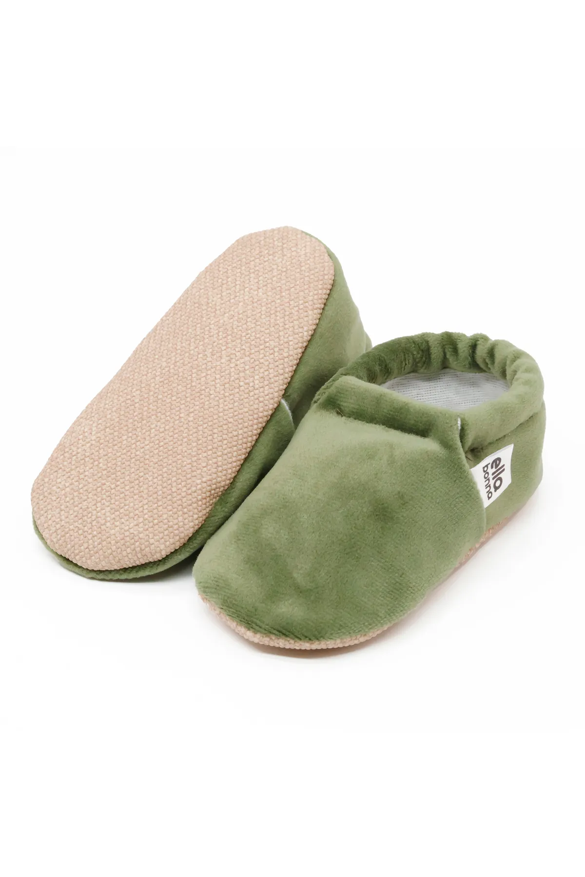 Ella Bonna  Rutschfeste Sohle, Samt-Babyschuhe, Heimstiefel, Hausschuhe, Kinderzimmerschuhe, Booties, Grün