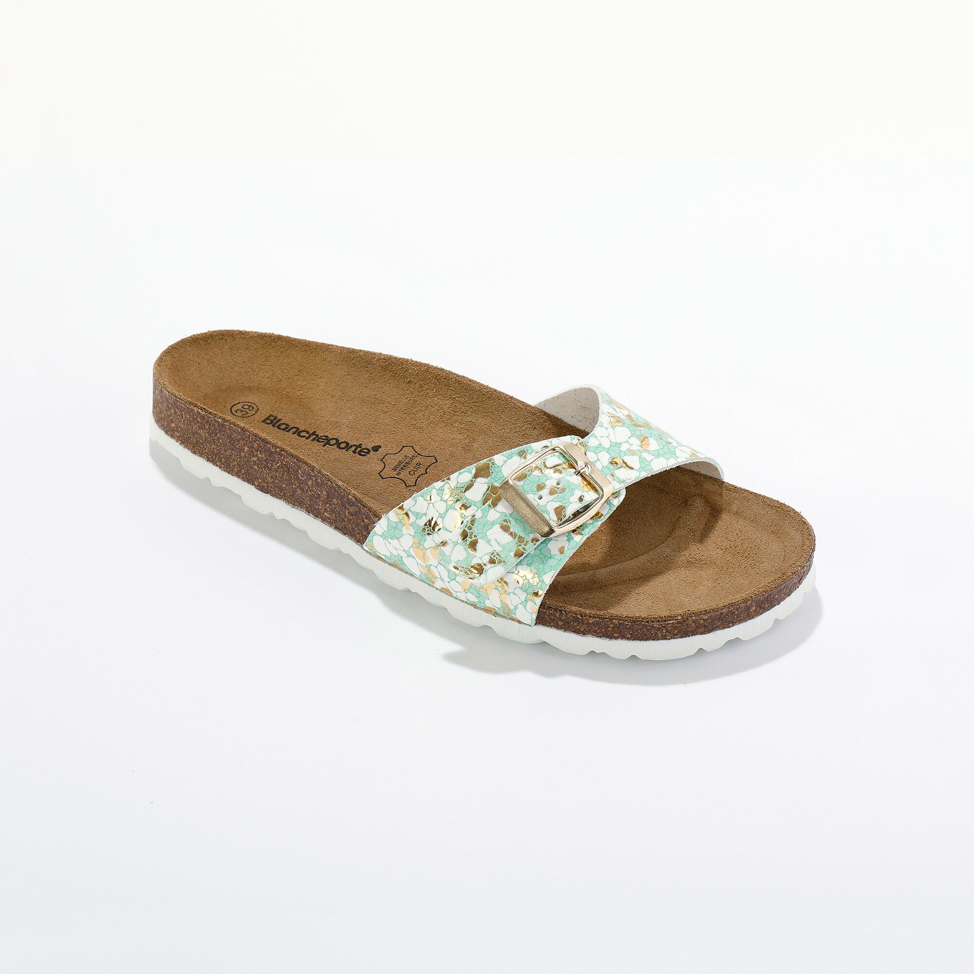 Mules à boucle imprimée