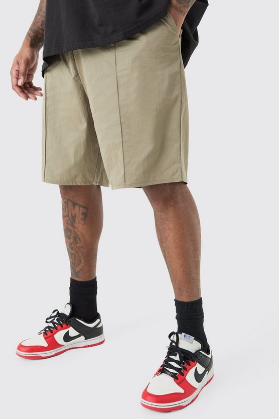 Plus Nylon-Shorts mit elastischem Bund