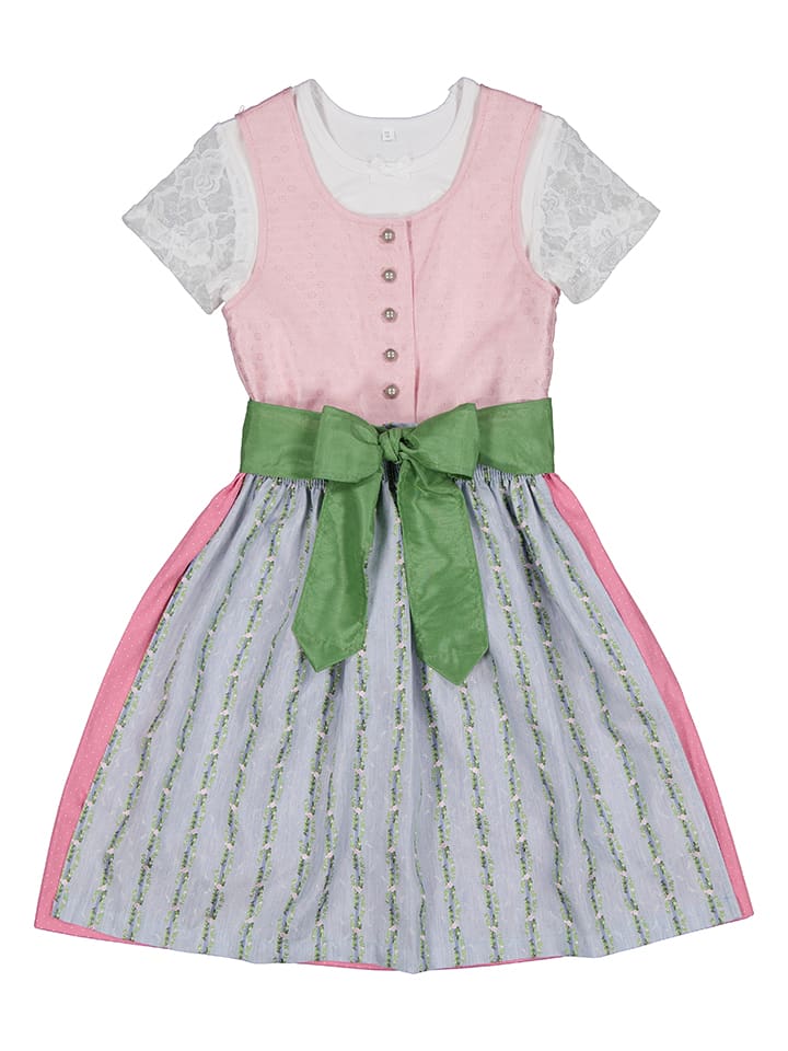 Turi Landhaus Dirndl in Rosa/ Hellblau günstig kaufen