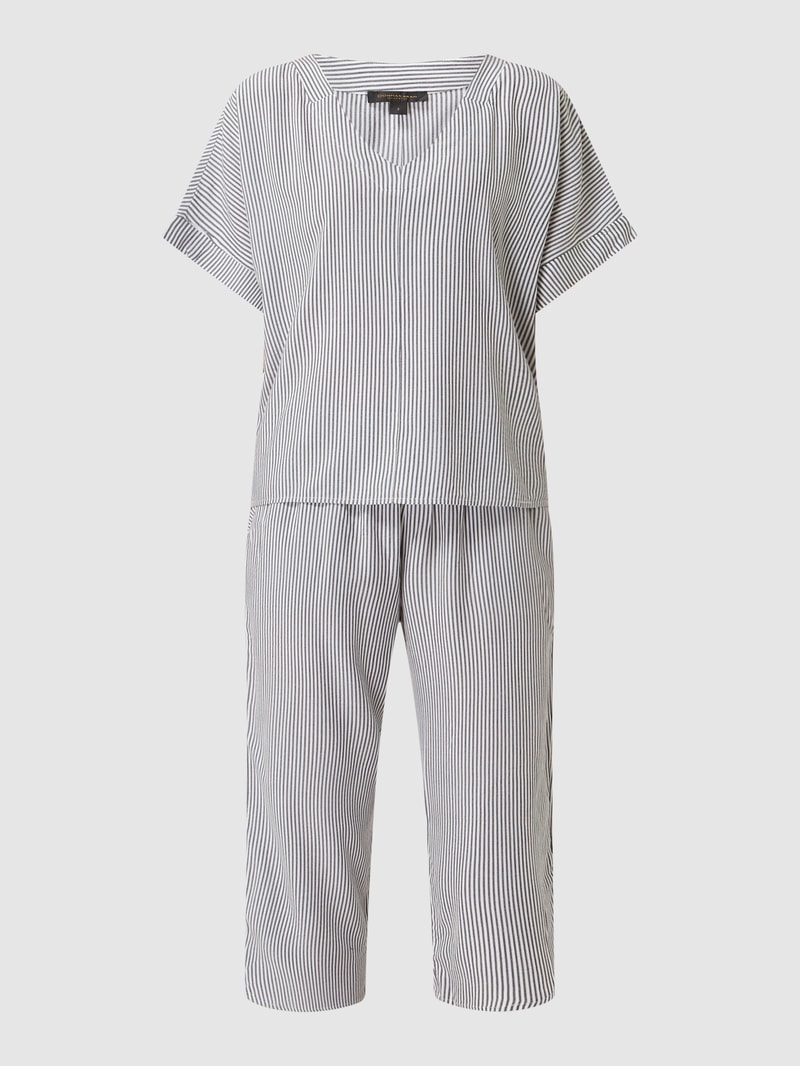 Pyjama aus Seersucker in schwarz