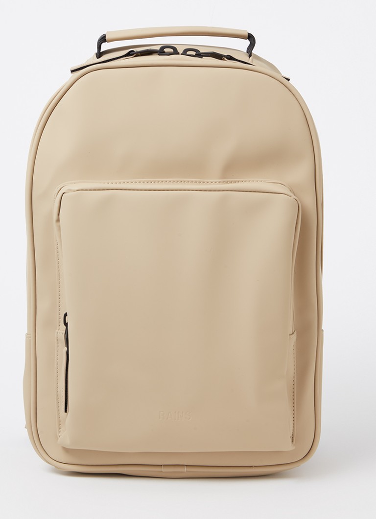 Mochila Rains com compartimento para laptop de 12 polegadas e revestimento repelente à água.