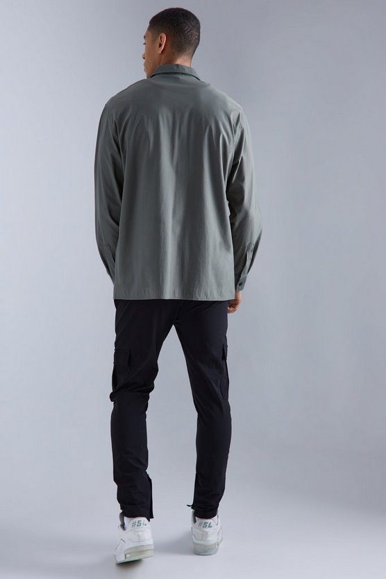 Smartes Nylon Overshirt mit Reißverschluss