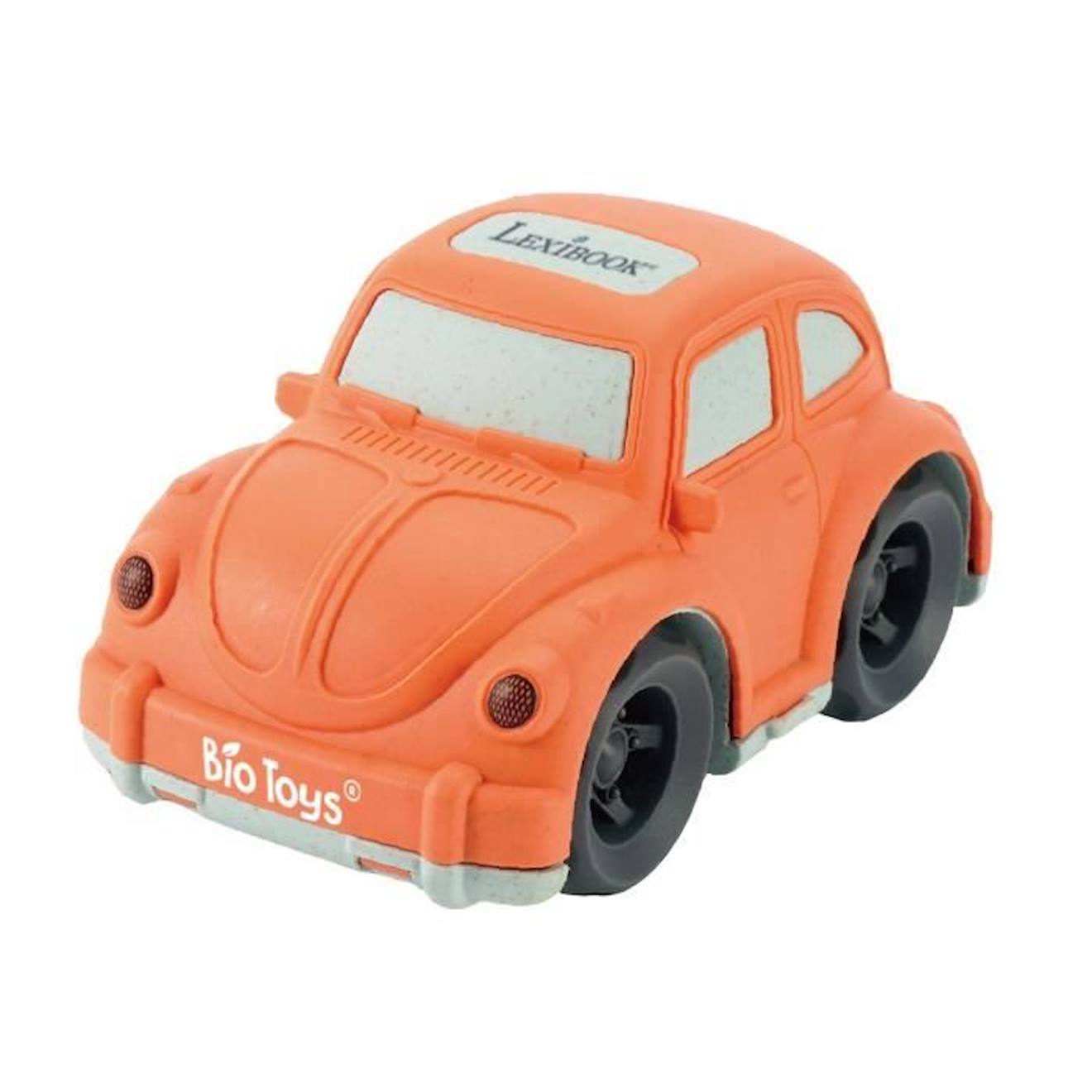 Voiture orange en fibres de blé, recyclable et biodégradable orange