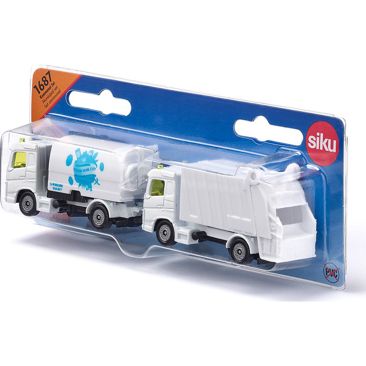 SIKU Super 1687 Kommunal Set Kehrmaschine und Müllwagen