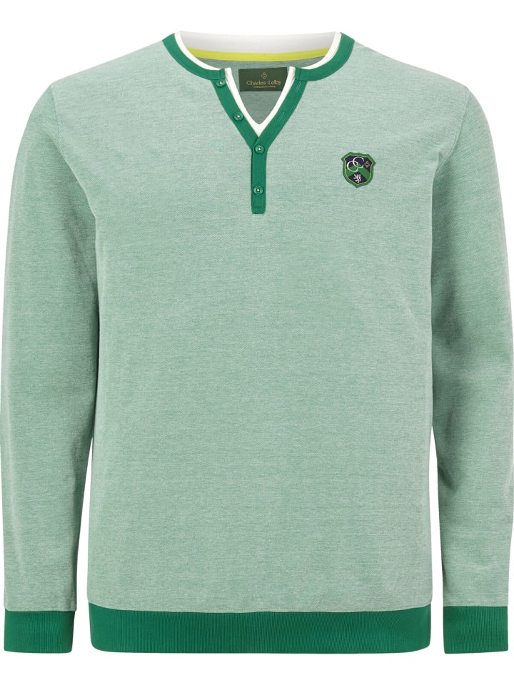 Charles Colby Sweatshirt EARL DARRAGH in grün melange günstig kaufen