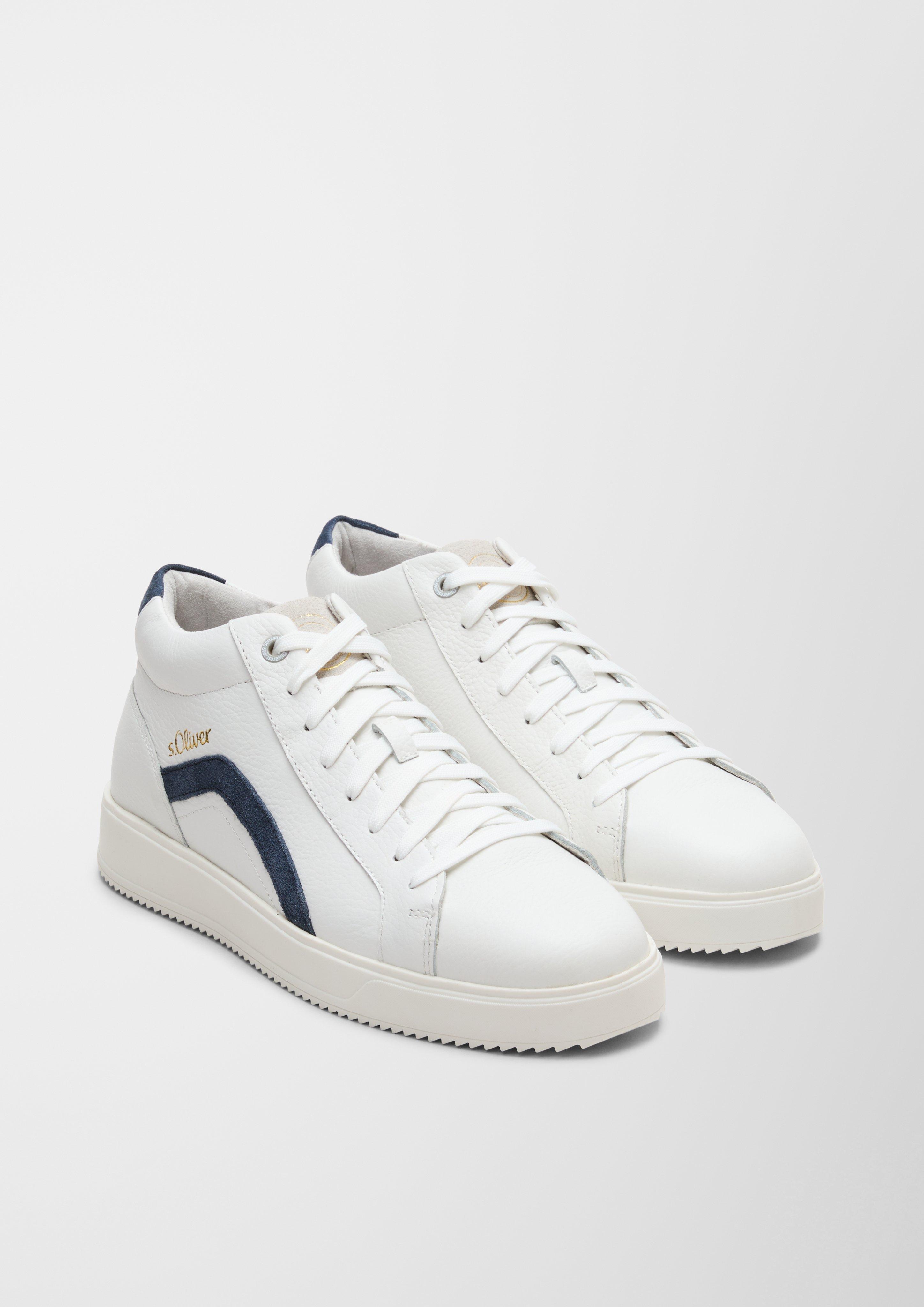 Leder-Sneaker mit Kontrast-Details  6007269-100