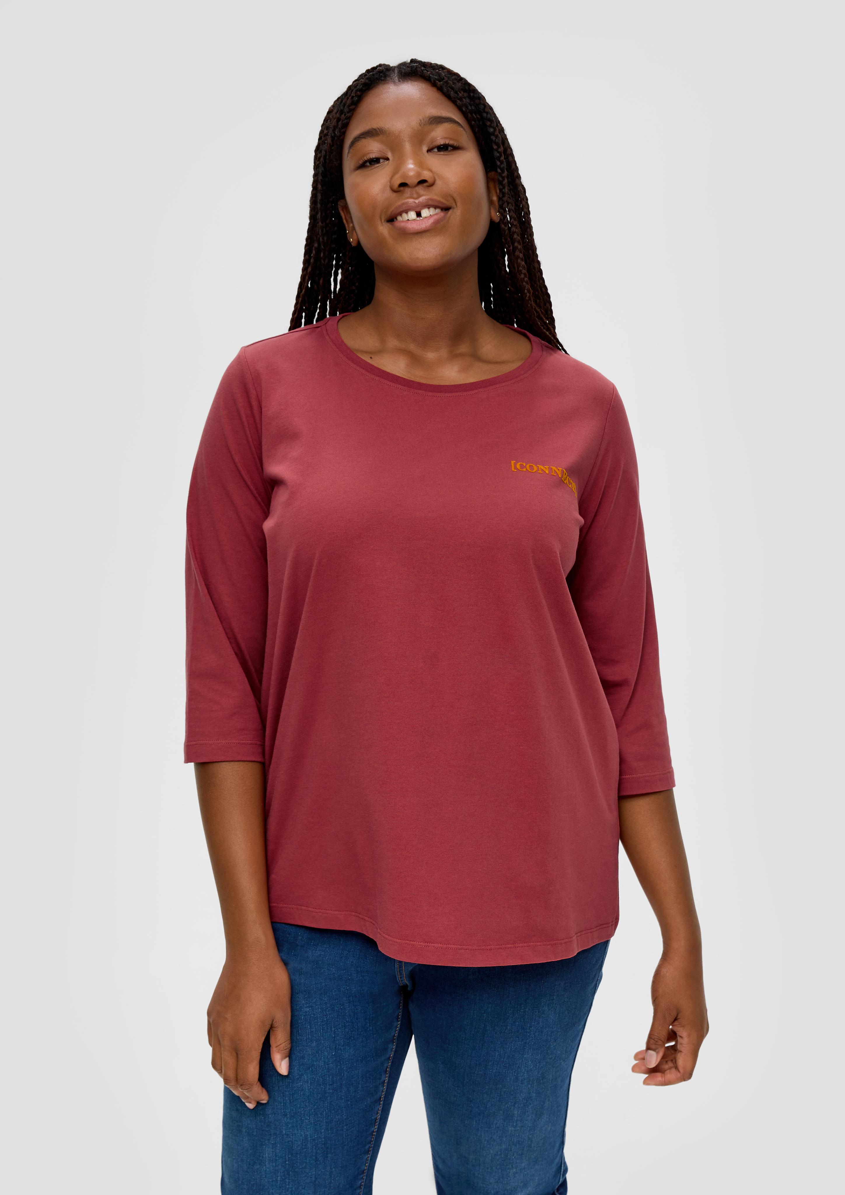 Longsleeve mit Flockprint-Detail  2135938-35D6