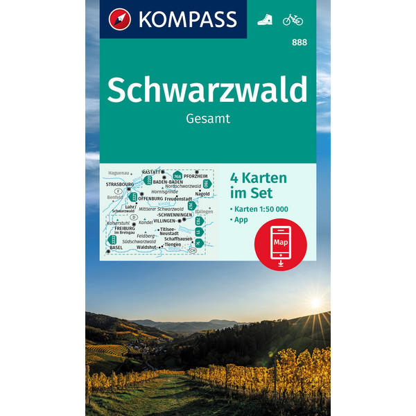 KOMPASS WANDERKARTE 888 SCHWARZWALD GESAMT