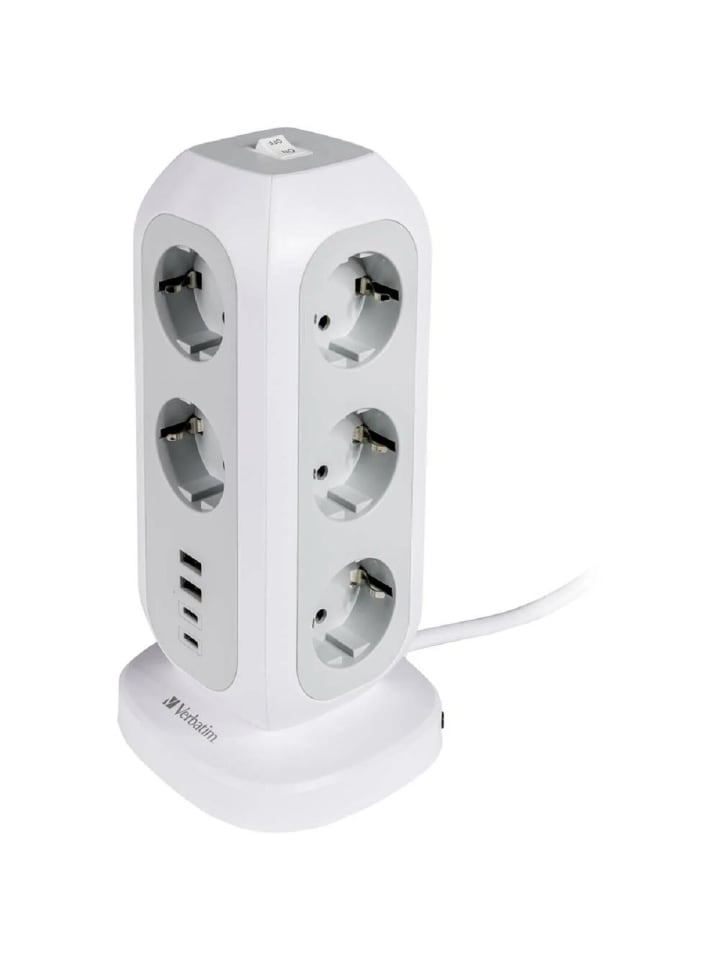 COFI 1453 Multifunktionaler Euro-Steckdosenturm 11-fach Steckdose mit USB in Weiß günstig kaufen onesize