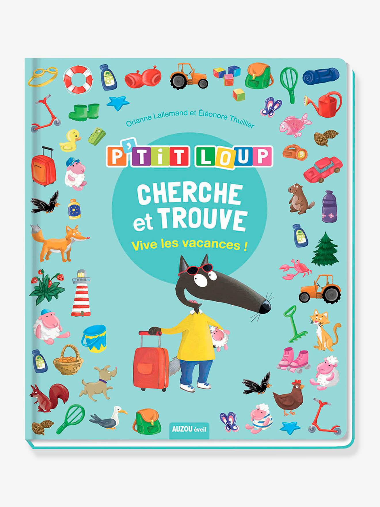 Livre d'activités Cherche et trouve P'tit Loup Vive les vacances AUZOU bleu