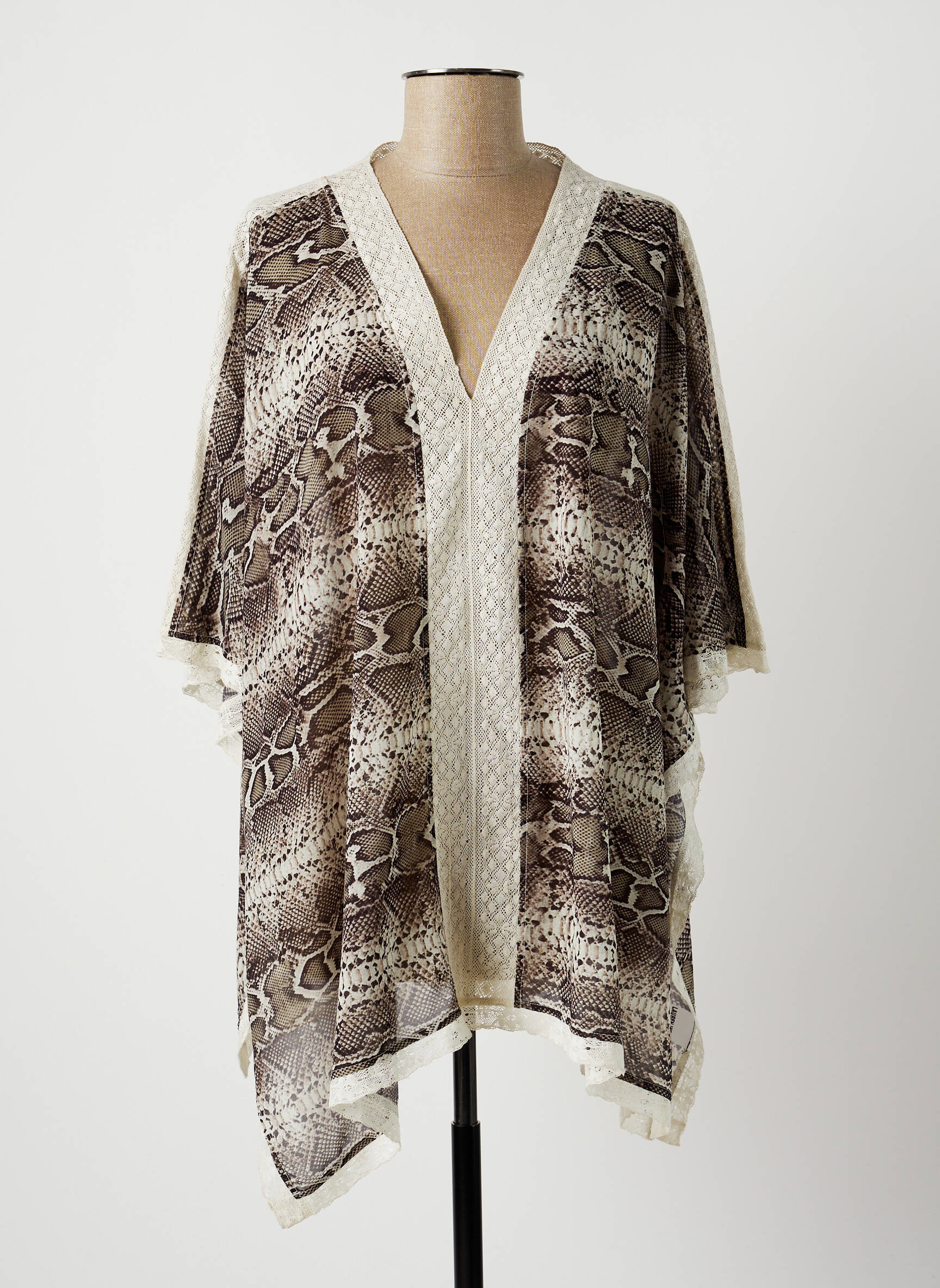 Lauren Vidal Tuniquemanchecourte Femme couleur beige