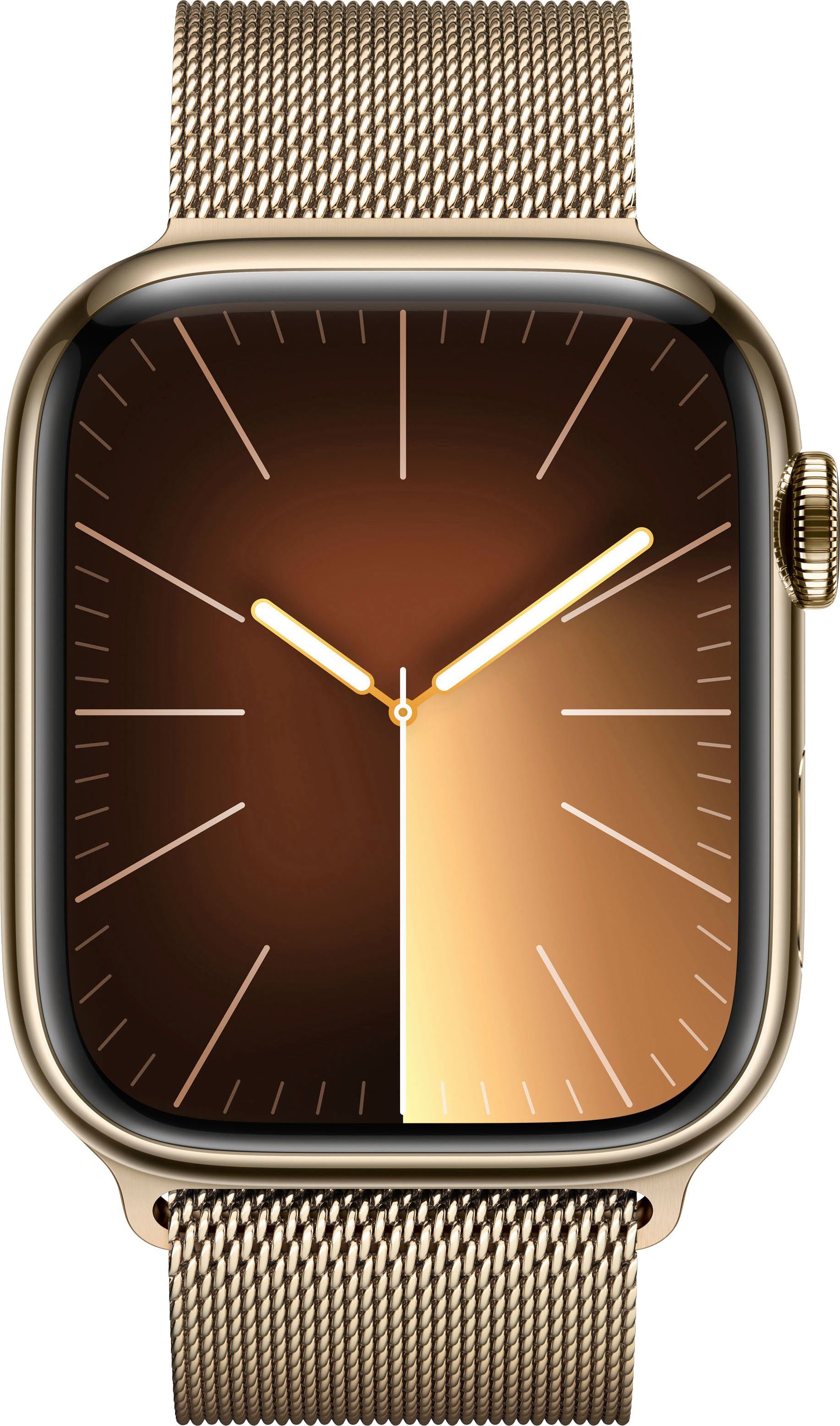 Apple Watch Series 9 GPS + Cellular Stainless Steel 45mm Smartwatch (4,5 cm/1,77 Zoll, Watch OS 10), Milanese Loop