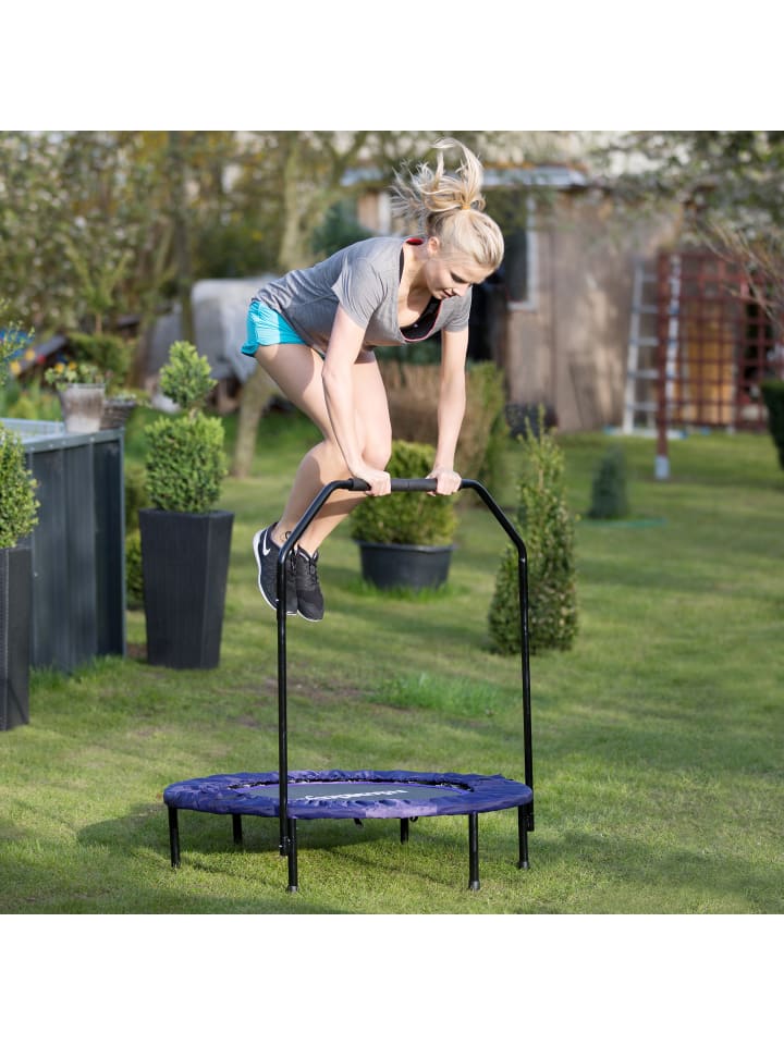 relaxdays Trampolin mit Haltestange in Schwarz-Lila - Ø 102 cm günstig kaufen onesize