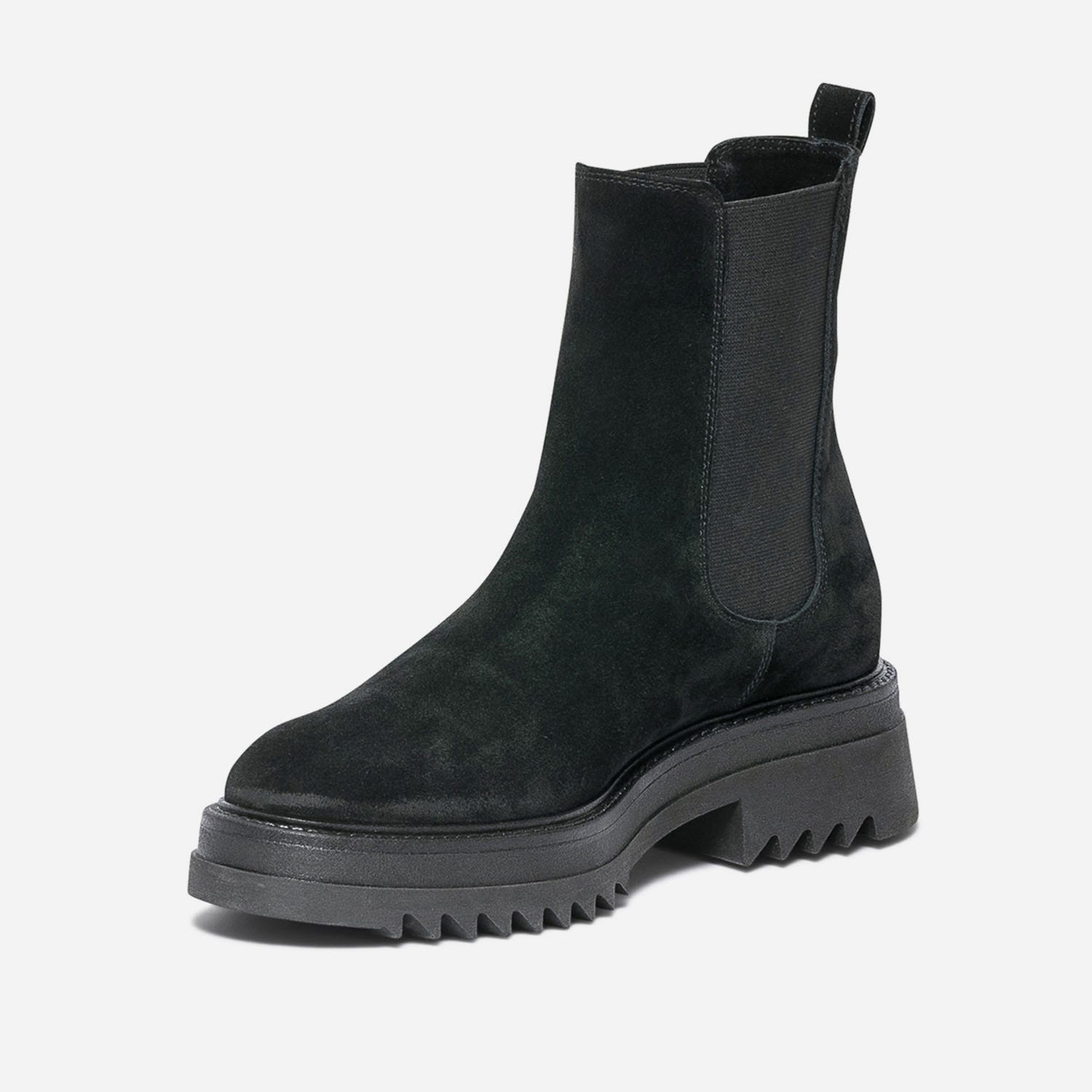 Chelsea boots noir en cuir velours