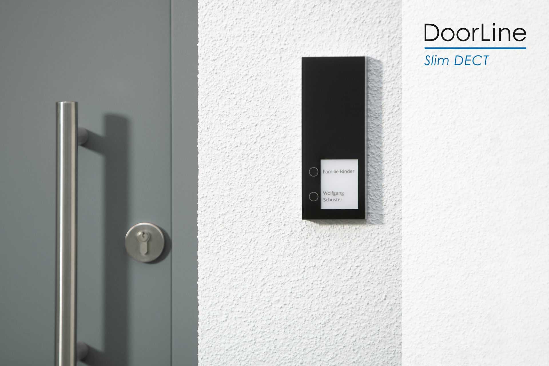 DoorLine Slim DECT Smart Home Türklingel (per Knopfdrück mit der AVM FRITZ!Box zur Tür-Sprechanlage gekoppelt)