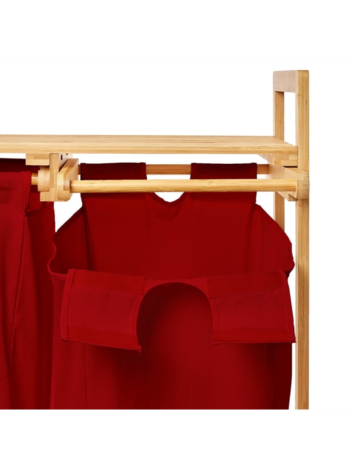 Lumaland Lumaland Wäschekorb aus Bambus mit 2 ausziehbaren Wäschesäcken - Farbe Rosa günstig kaufen onesize