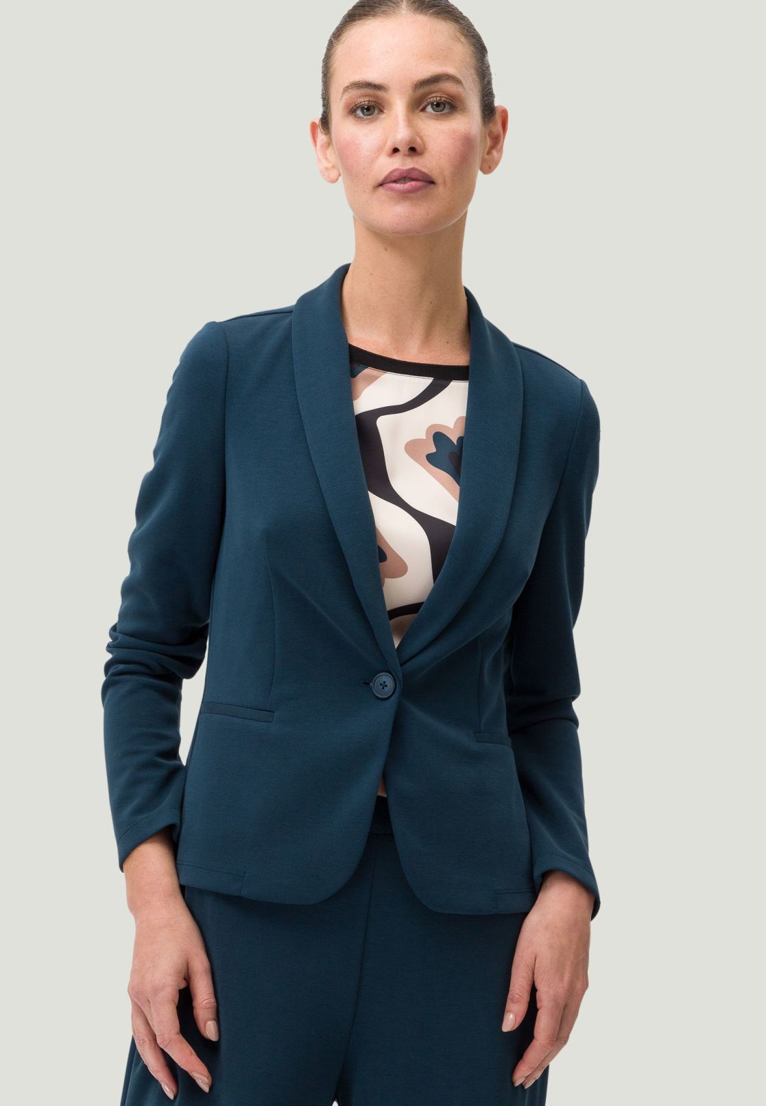 Jerseyblazer mit Paspeltaschen