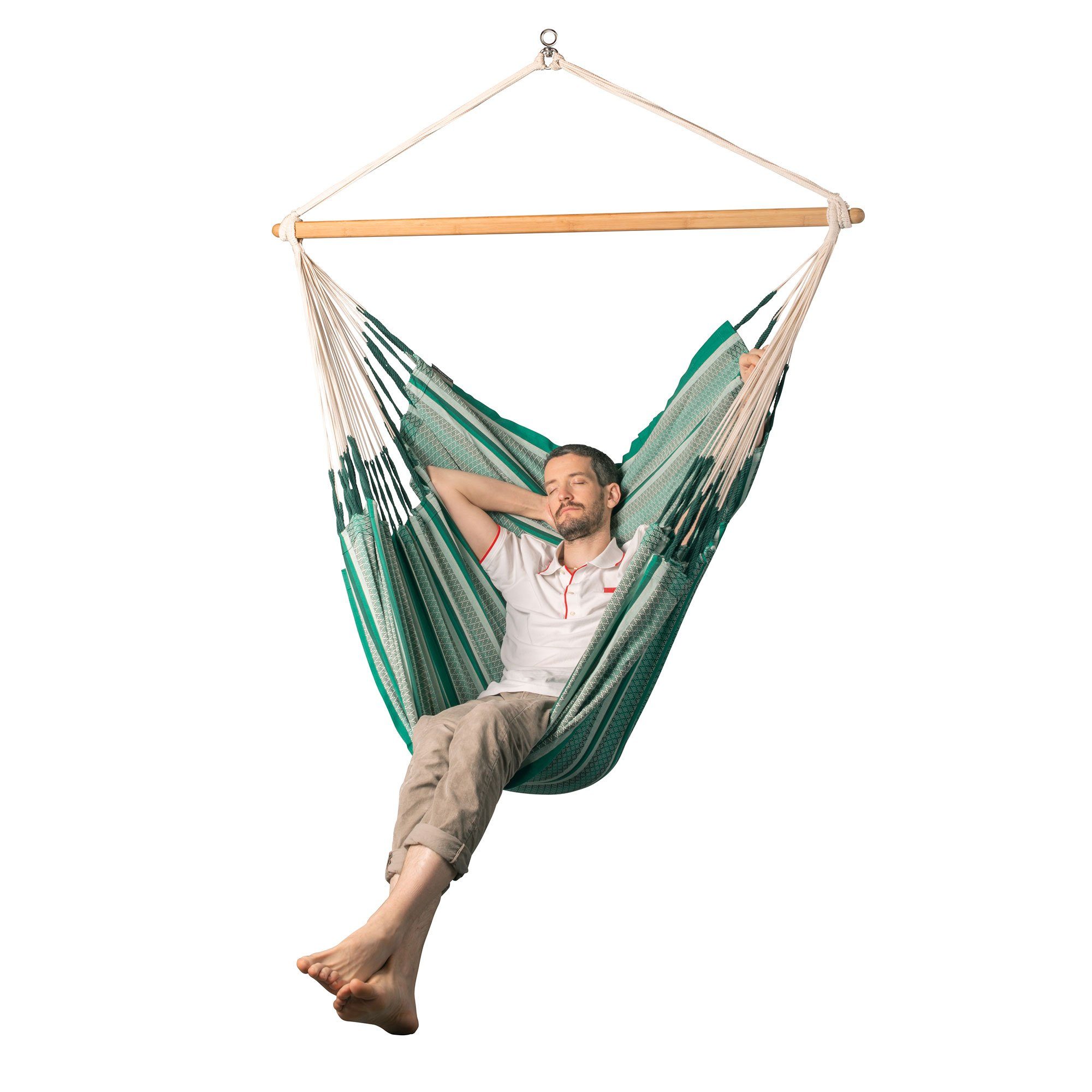La Siesta Hängestuhl Hängestuhl Hängesessel Lounger HABANA Agave - Kingsize aus Bio-Baumwol, Hochwertige Qualität