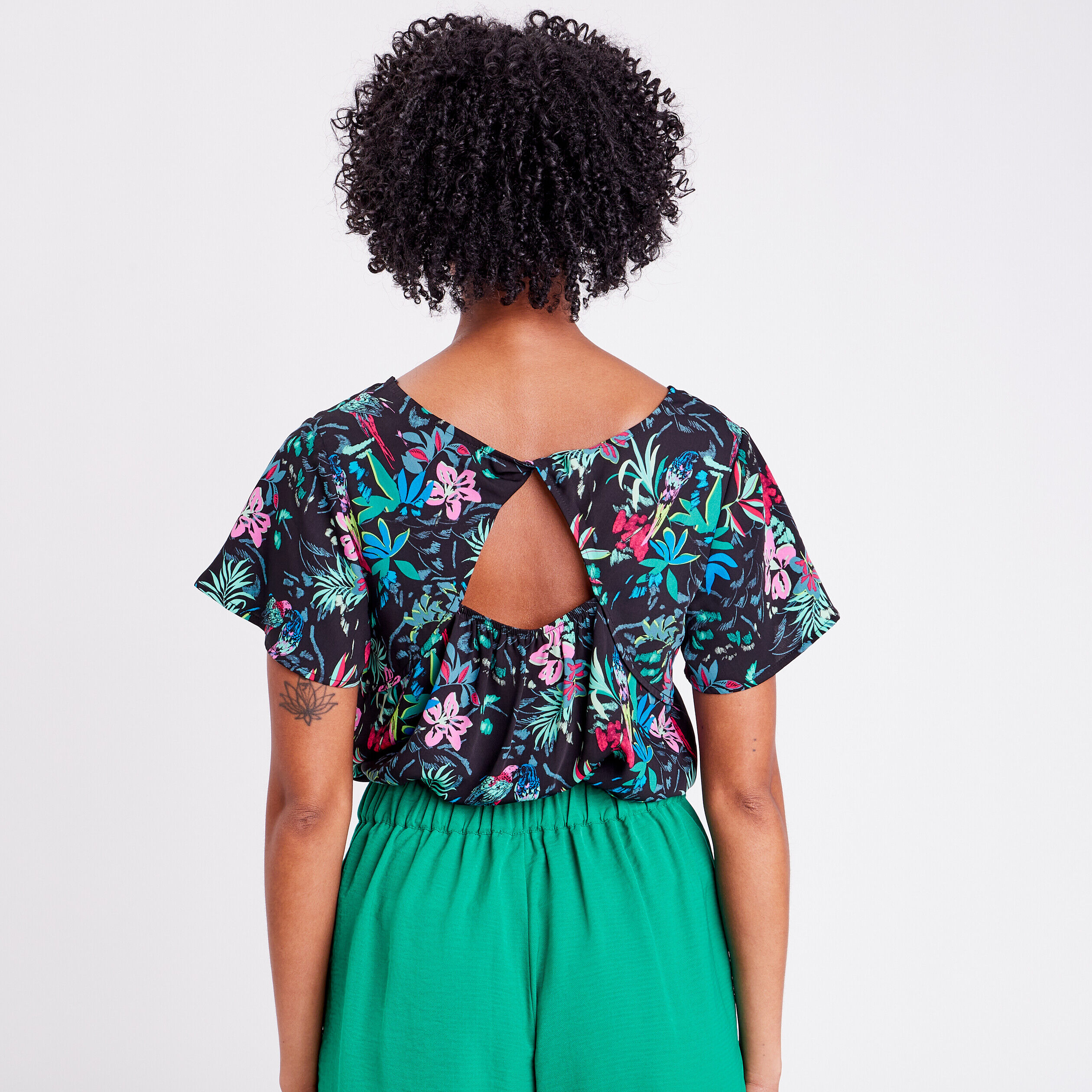 Blouse manches courtes noir femme | Cache Cache