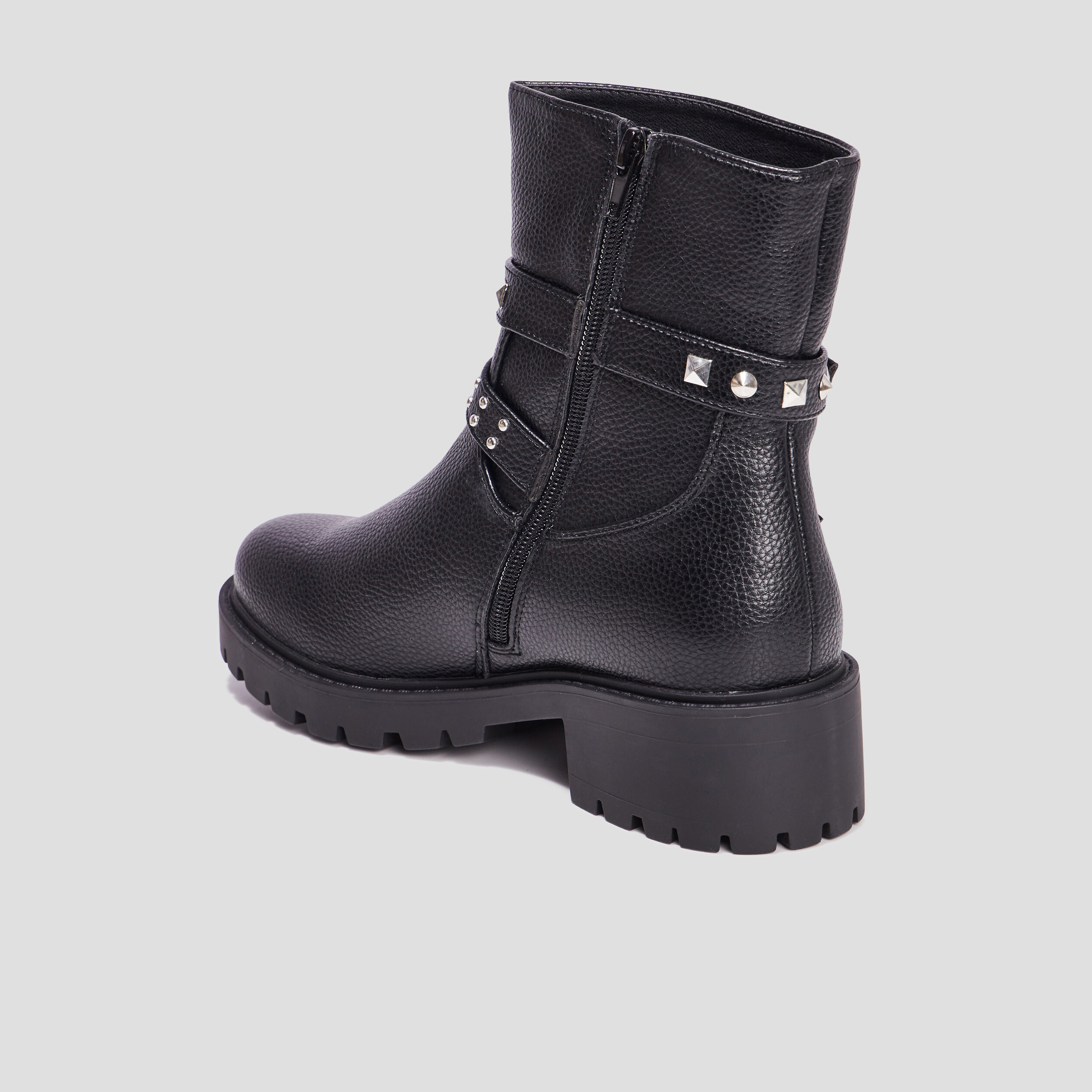 Bottines boucles et clous à talons noir femme | La Halle