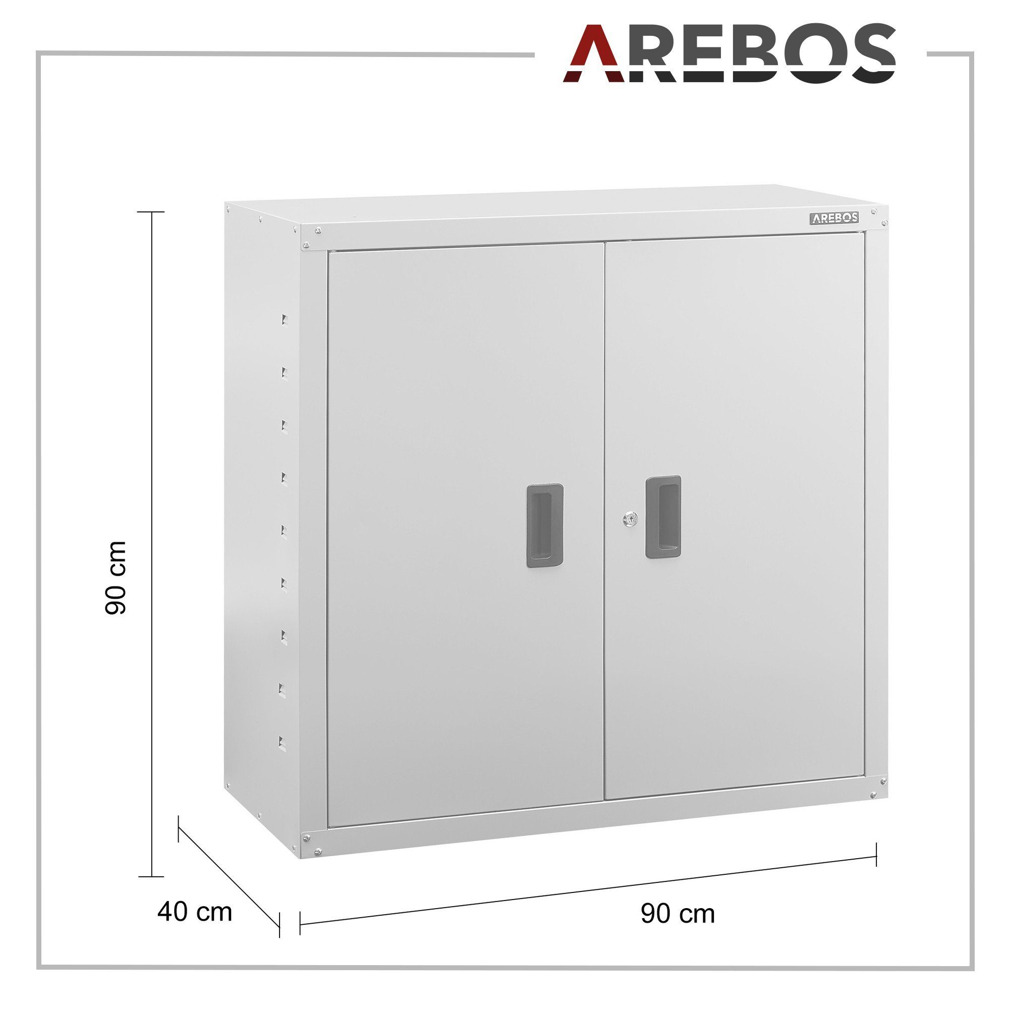 Arebos Aktenschrank Büroschrank Lagerschrank Materialschrank 90x90x40cm versch. Farben