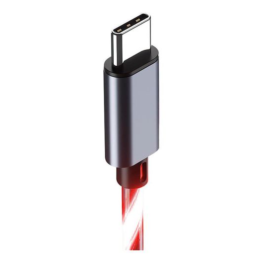 Καλώδιο AMSTRAD USB-A/USB-C LED rood