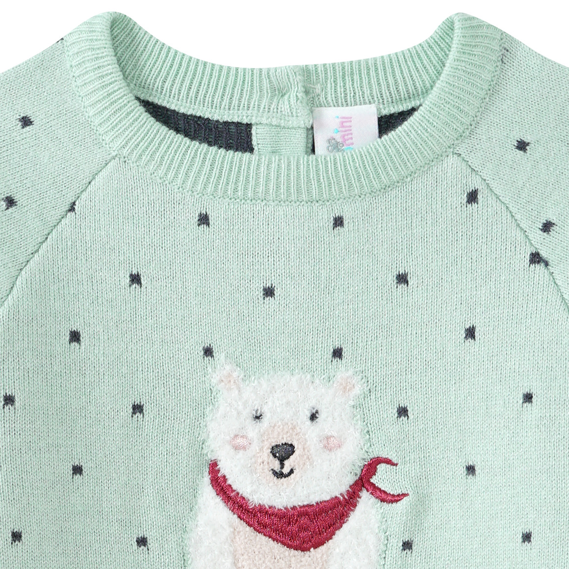 Baby Strickkleid mit Bären-Motiv