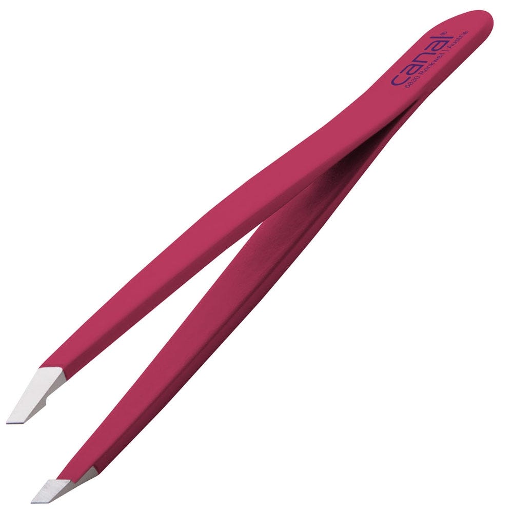 Canal Haarpinzette gerade fuxia rostfrei 95 mm