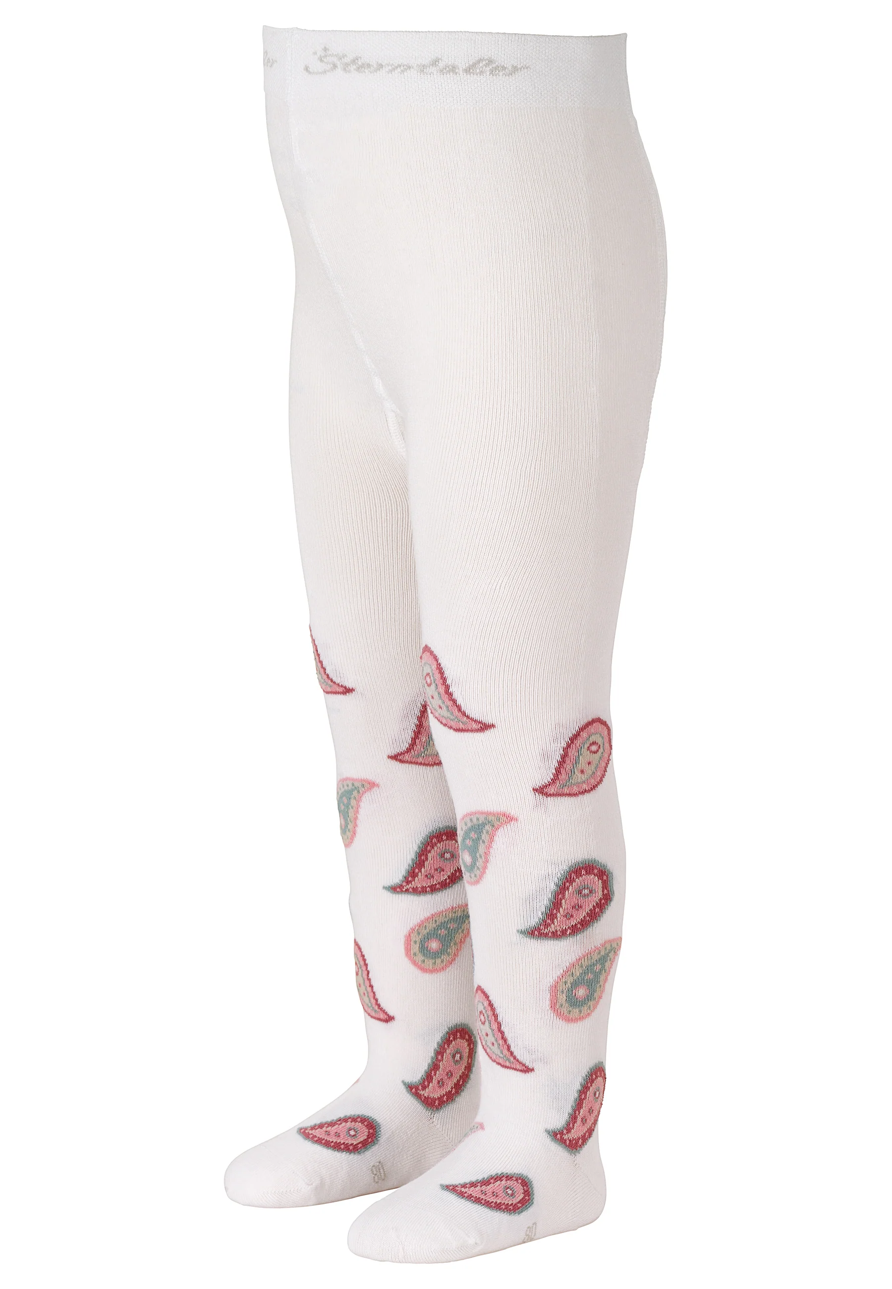 Strumpfhose Sommer mit Paisley-Motiv in ecru