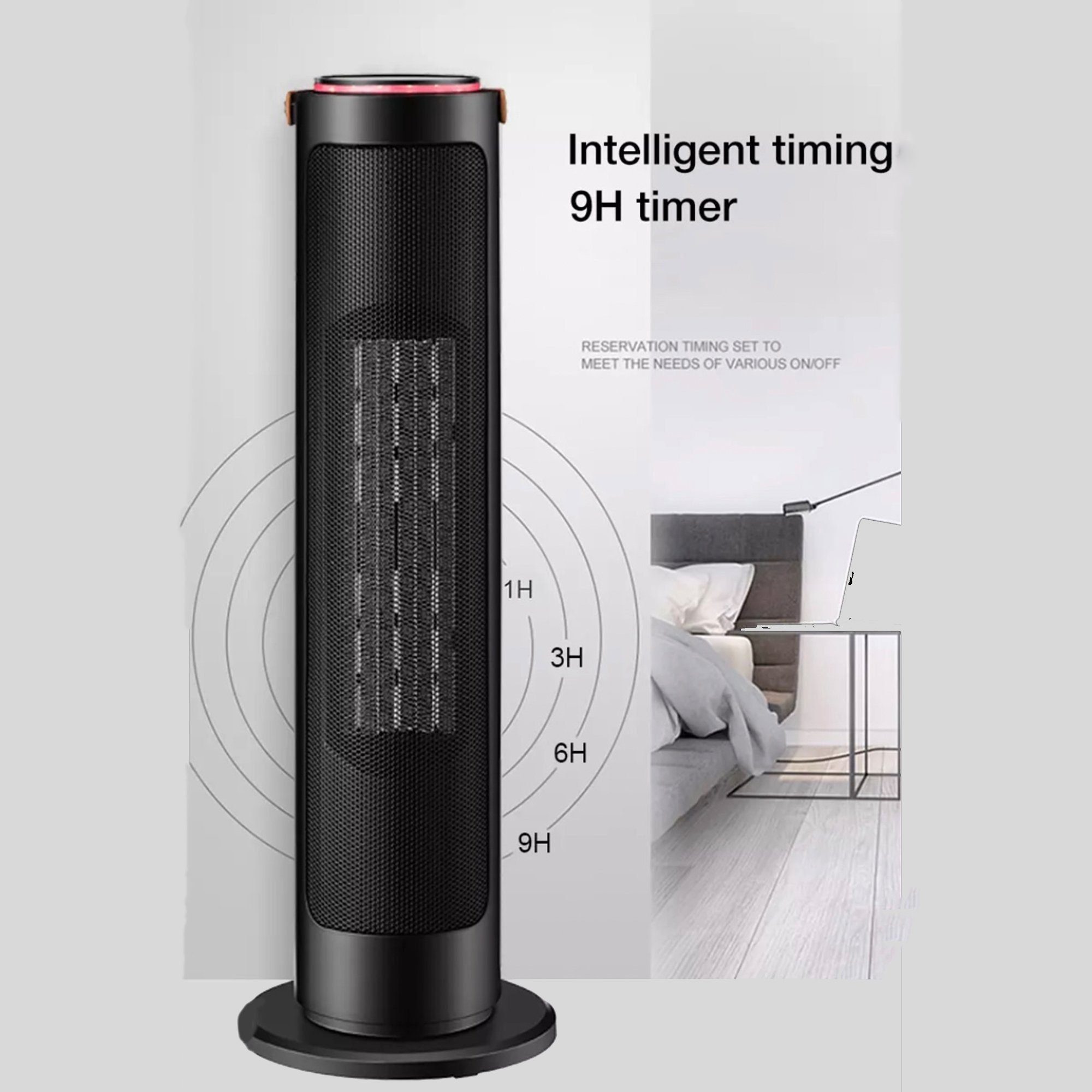 TechnoCLEAN Keramikheizlüfter Heizlüfter, LED Display, Touchbildschirm mit Fernbedienung, 4 Energieeinstellungen