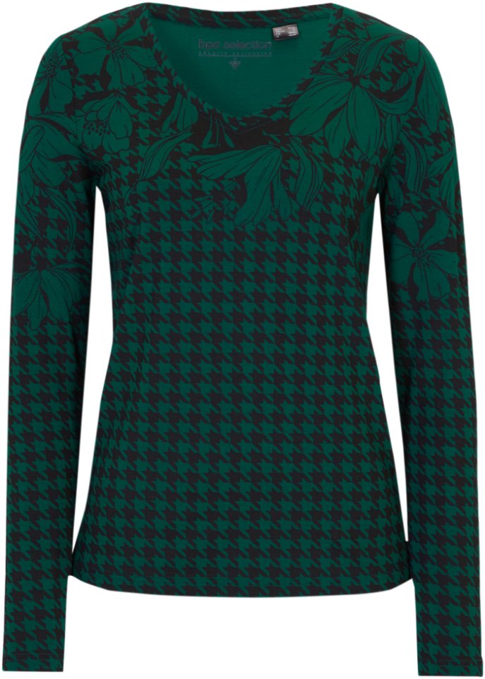Langarmshirt im Hahnentritt-Design