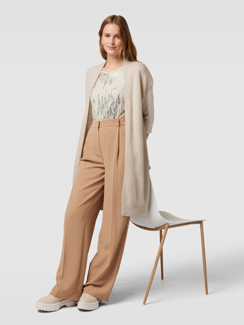 Longsleeve mit U-Boot-Ausschnitt in stein