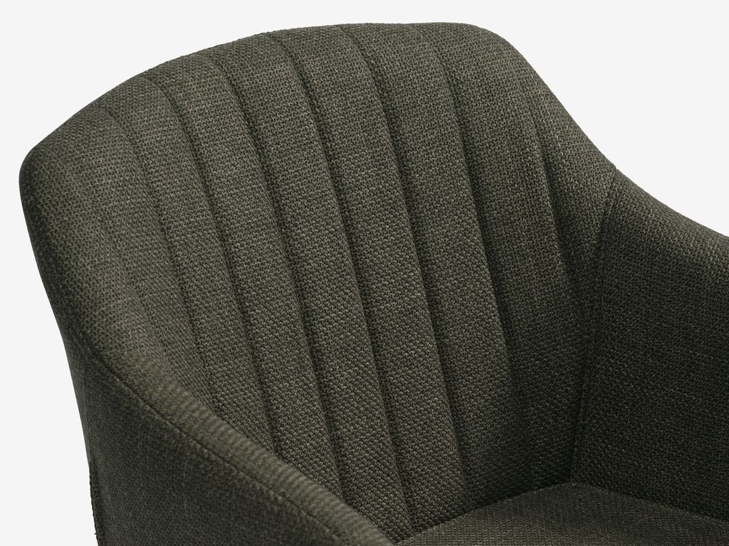 Krzesło do jadalni ADSLEV tkanina oliwkowo-zielona/kolor dębowy