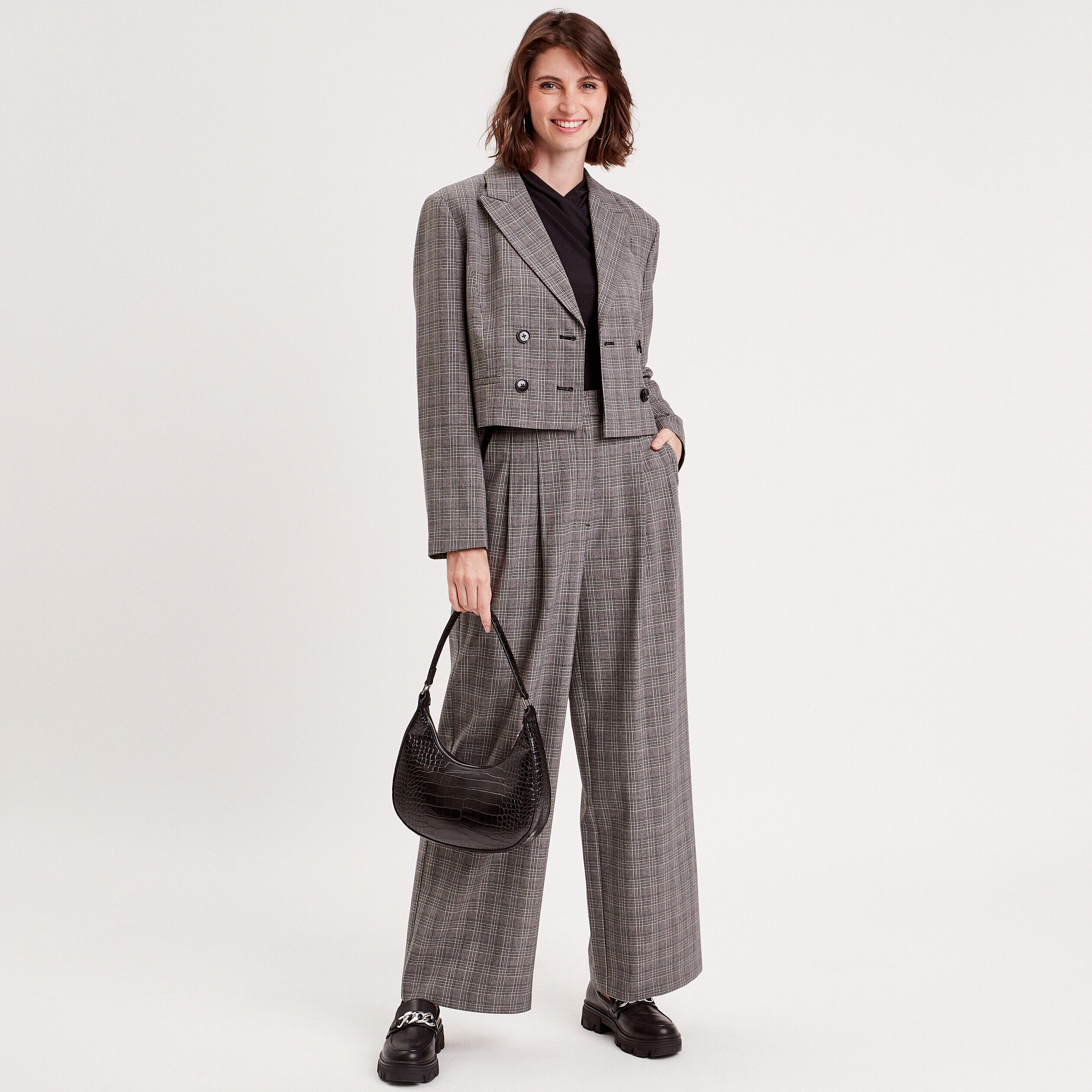 Veste ajustée boutonnée gris femme | Cache Cache