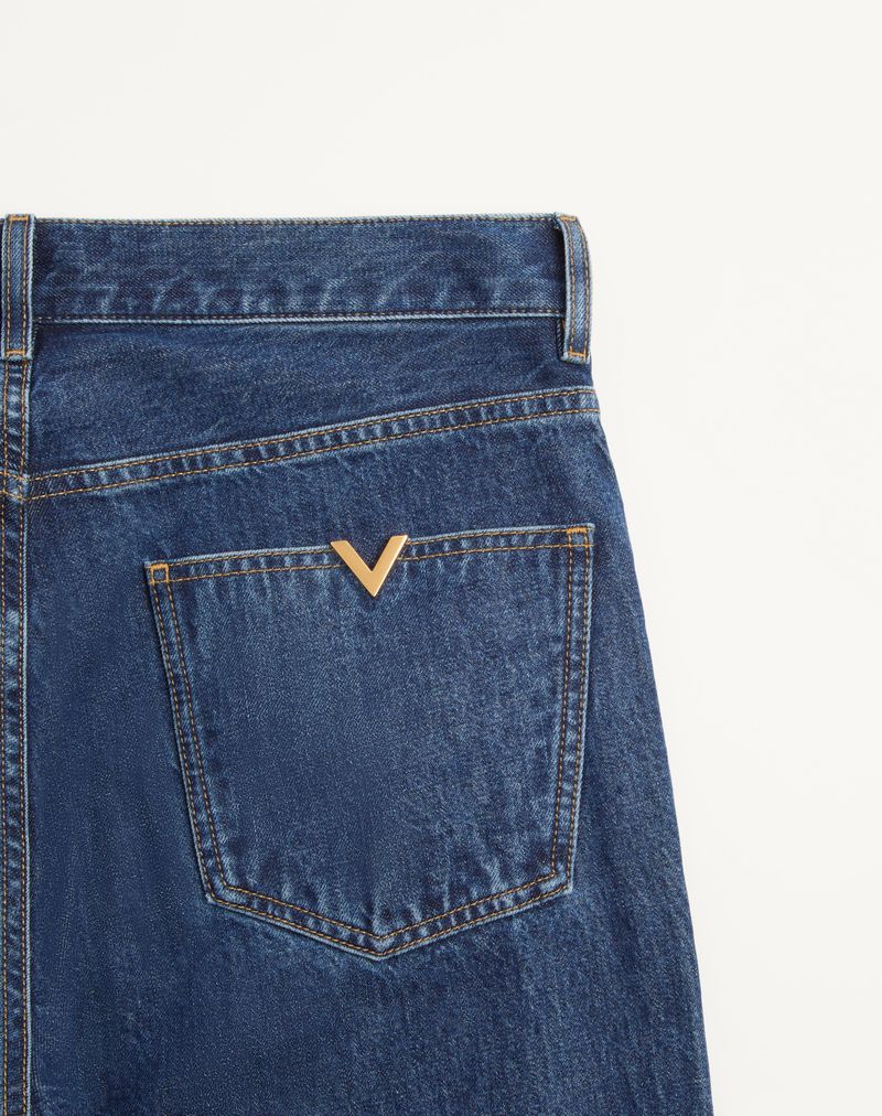 Calças jeans Valentino com detalhes dourados