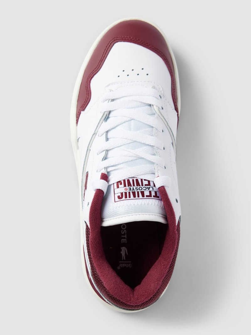 Sneaker aus echtem Leder in Two-Tone-Machart Modell 'LINESHOT' in bordeaux rot