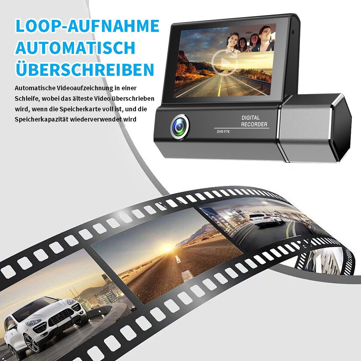 Yoyaxi 32G+ Auto-DVR 170° Doppelobjektiv-Dashcam Dashcam (1080P Videorecorder-Kamera vorne und hinten)