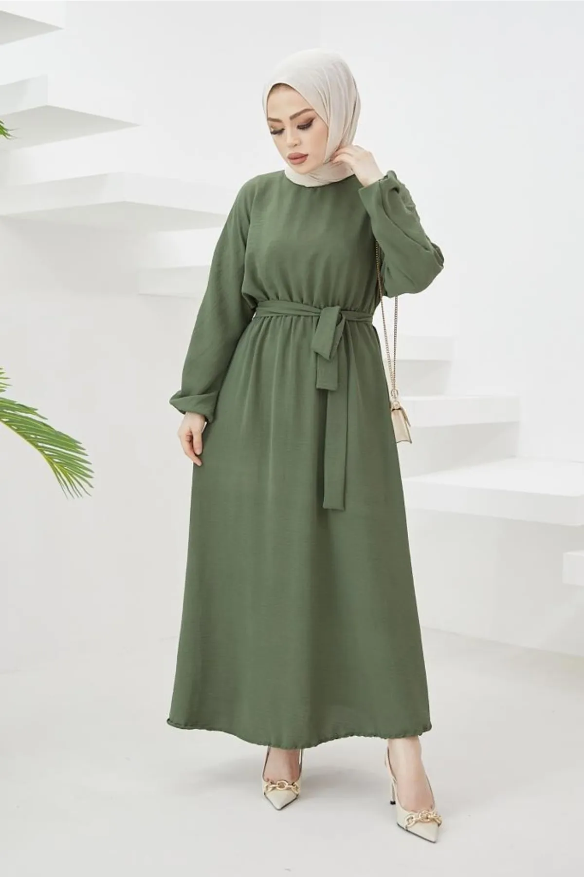 benguen  424-1aerobin Hijab-Kleid Khaki