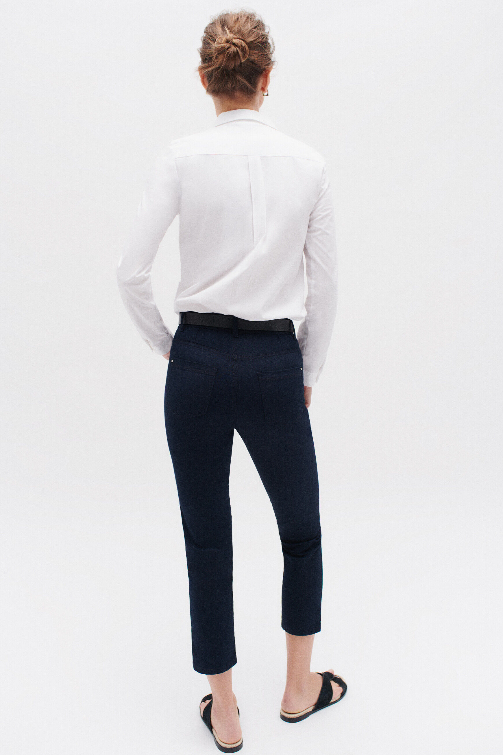 pantacourt mason bleu marine femme